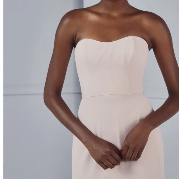 Amsale Lou Strapless Bridesmaid Dress in French Blue - Picture 8 of 8